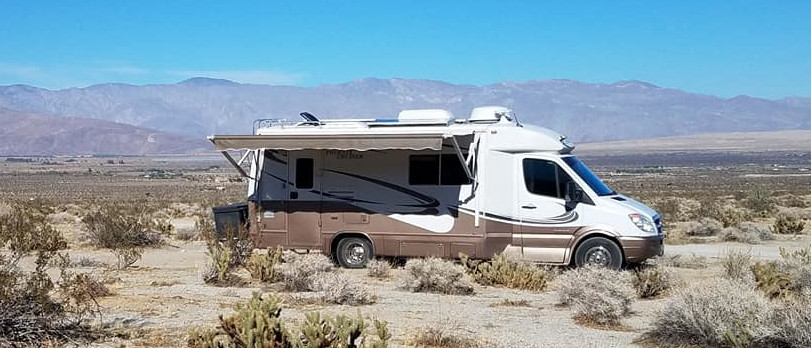 Harvey the B+ RV in the desert